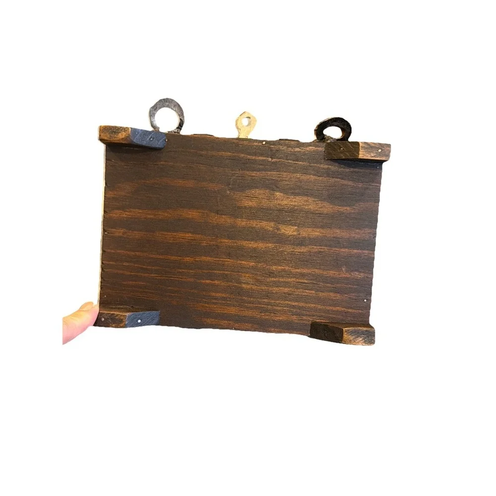 Vintage Rustic Wooden Treasure Pirate Chest Box Jewelry Holder Storage Velvet